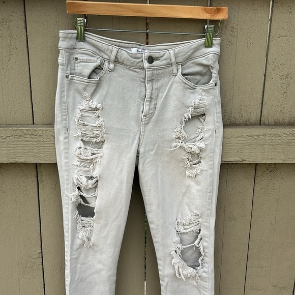 Guess Jeans Vintage 90's Y2k Distressed Sexy Curve Punk Rocker Sz 30 - Picture 2 of 9